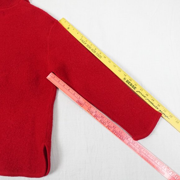 Vintage 90s Boiled Wool Jacket Rue Grenelle Women's Small Zip Up Sweater - Picture 11 of 11